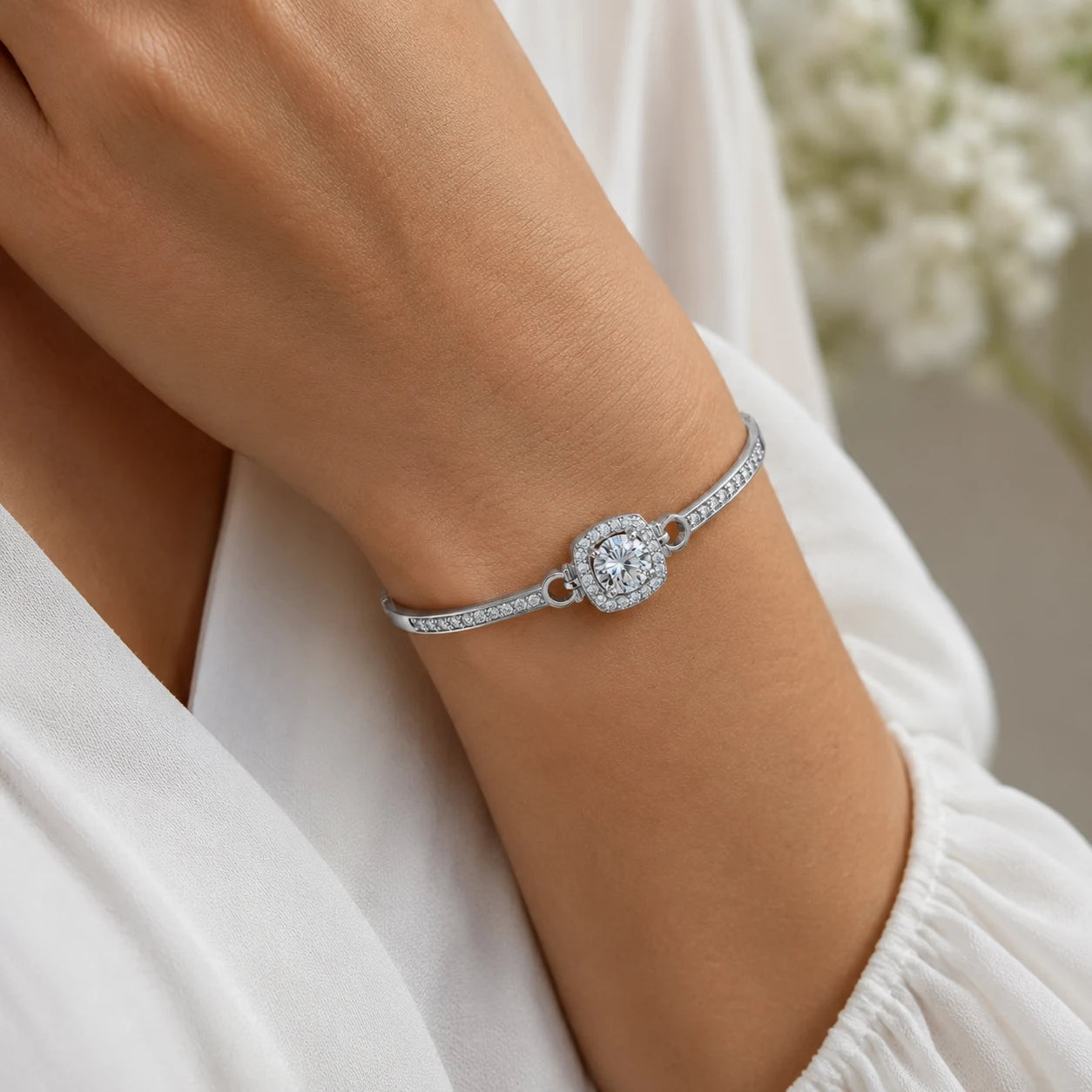 Square Candy™ Moissanite Bracelet in S925 Sterling