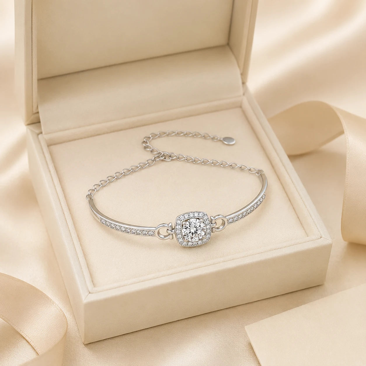 Square Candy™ Moissanite Bracelet in S925 Sterling
