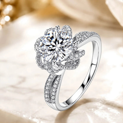 Rosebloom™ 2ct Moissanite Ring - S925 Silver - Adjustable Fit
