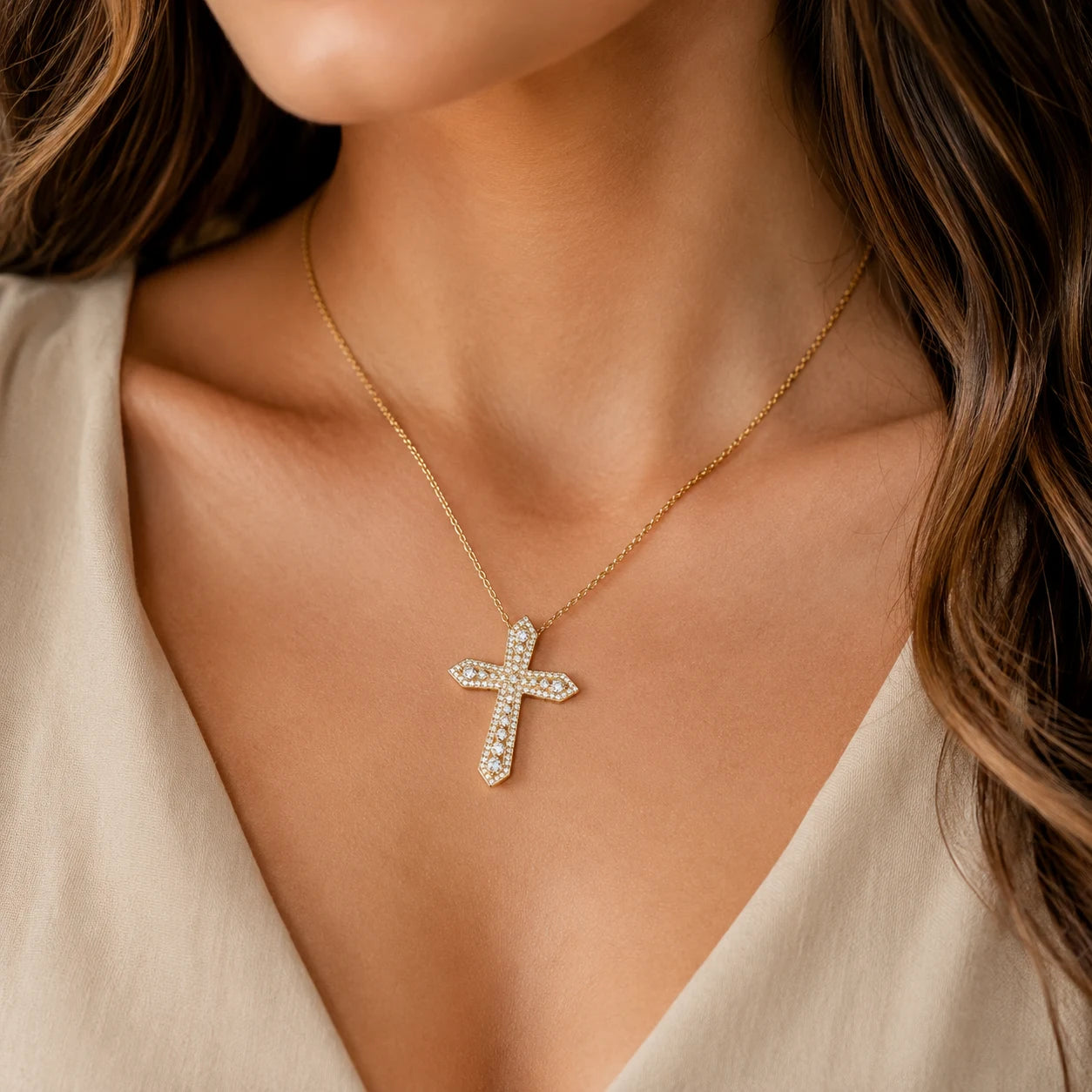Everlight Moissanite™ Cross Necklace in S925 Silver