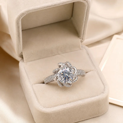 Rosebloom™ 2ct Moissanite Ring - S925 Silver - Adjustable Fit