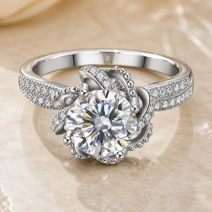 Rosebloom™ 2ct Moissanite Ring - S925 Silver - Adjustable Fit